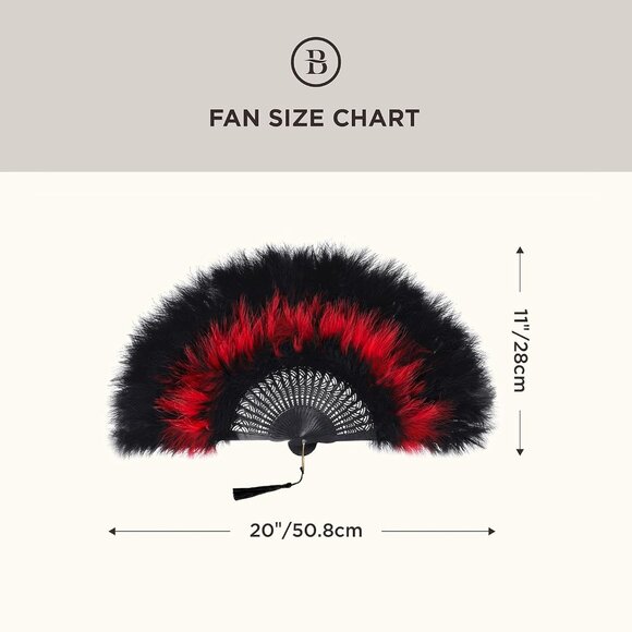 Marabou Feather Fan 20s Vintage Folding Fan Flapper Hand Fan for Costume Dancing - Picture 6 of 7